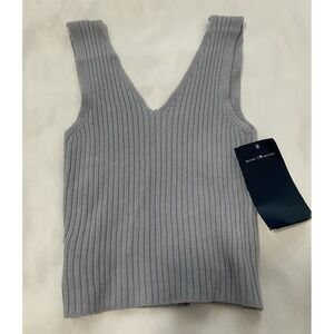 Brandy Melville ribbed stretch knit halter crop top, one size, Light Blue NWT